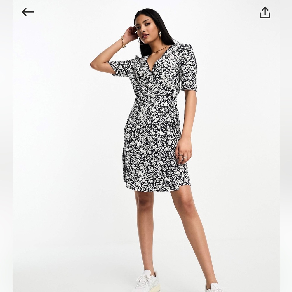 & other stories navy wrap dress- NWT